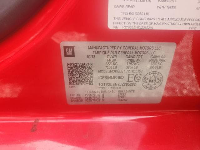 2018 GMC SIERRA K1500 12