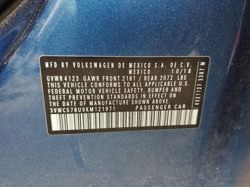 2019 VOLKSWAGEN JETTA S S 12