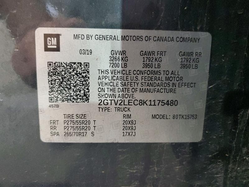 2019 GMC SIERRA LIMITED K1500 K1500 12