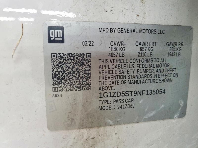 2022 CHEVROLET MALIBU LT LT 12