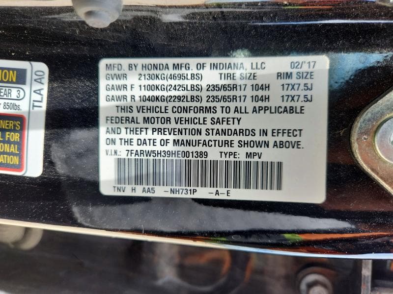 2017 HONDA CR-V LX 13