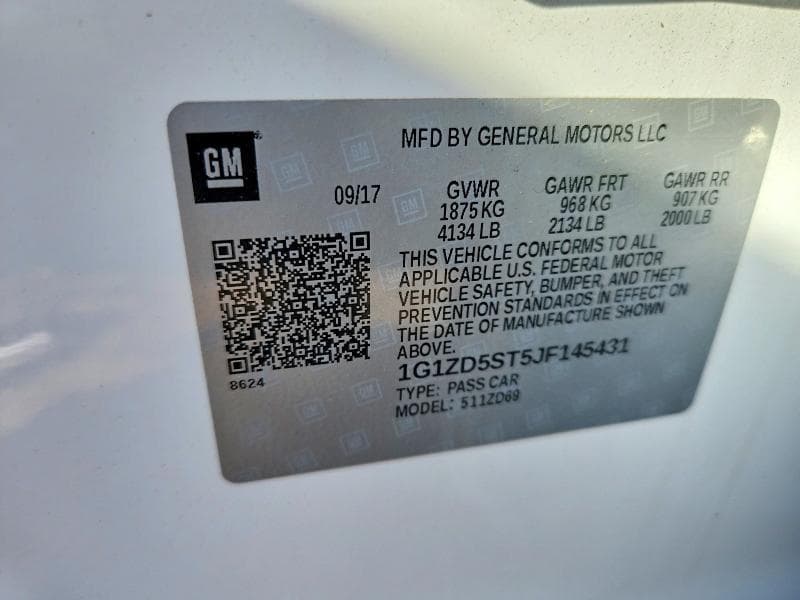 2018 CHEVROLET MALIBU LT 12