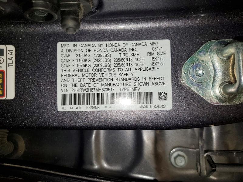 2021 HONDA CR-V EXL EXL 13
