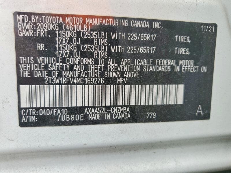 2021 TOYOTA RAV4 XLE 13