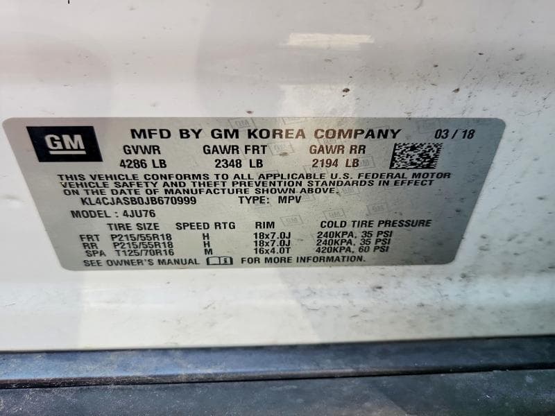 2018 BUICK ENCORE PREFERRED 12