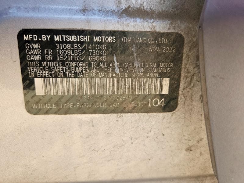 2023 MITSUBISHI MIRAGE G4 ES 12