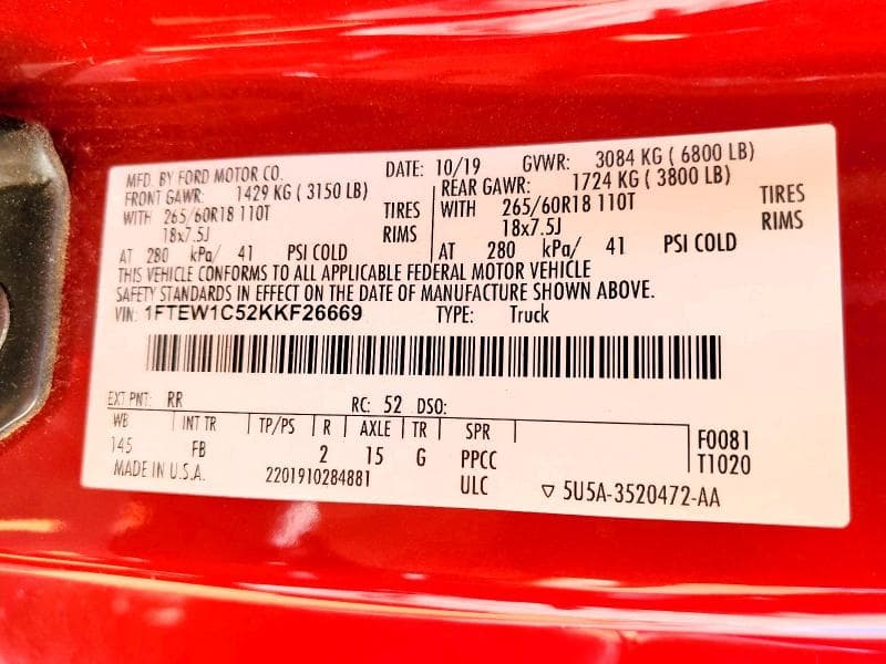 2019 FORD F150 SUPERCREW SUPERCREW 13