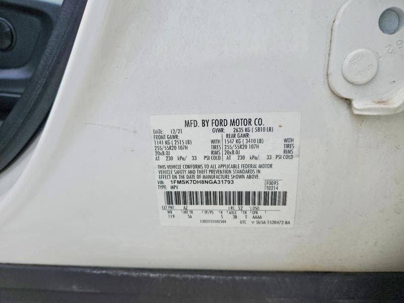 2022 FORD EXPLORER XLT 13