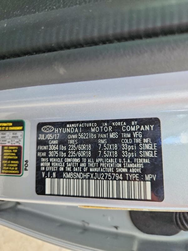 2018 HYUNDAI SANTA FE SE 13