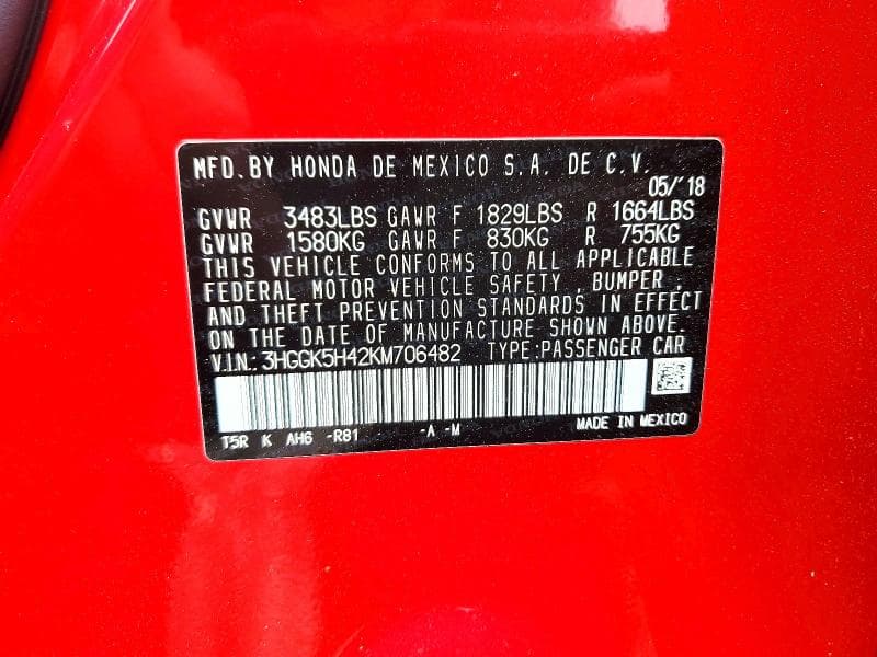 2019 HONDA FIT LX 12