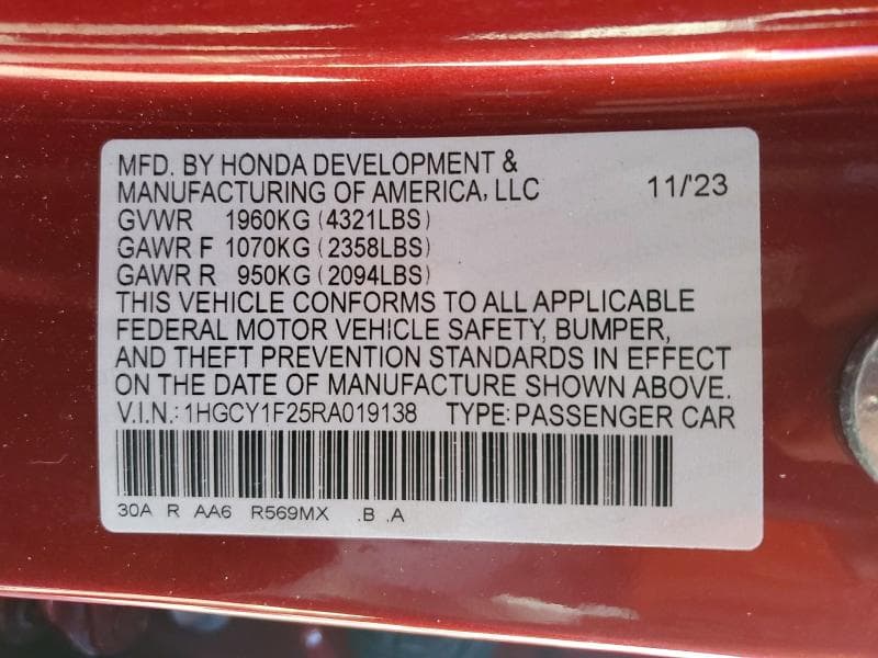 2024 HONDA ACCORD LX 12