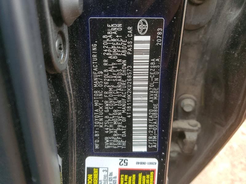 2019 TOYOTA CAMRY SE SE 13