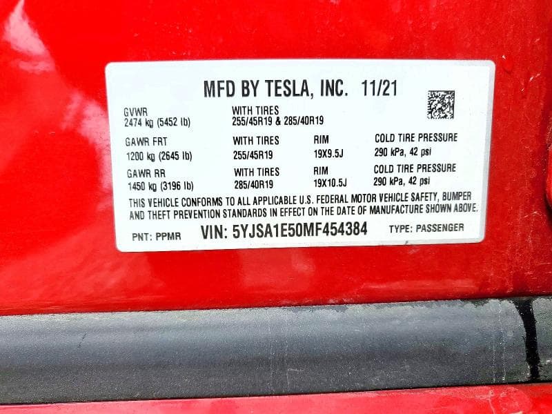 2021 TESLA MODEL S 12