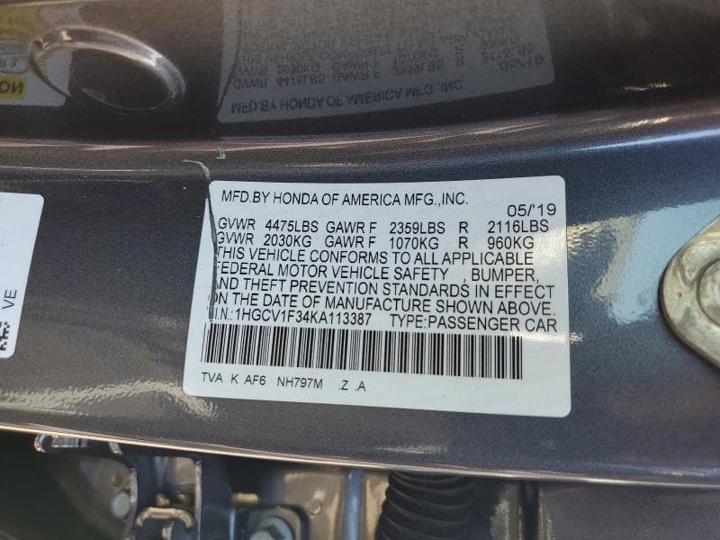 2019 HONDA ACCORD SPORT 12