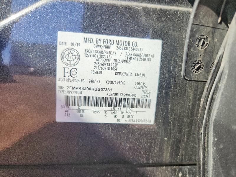 2019 FORD EDGE SEL 12