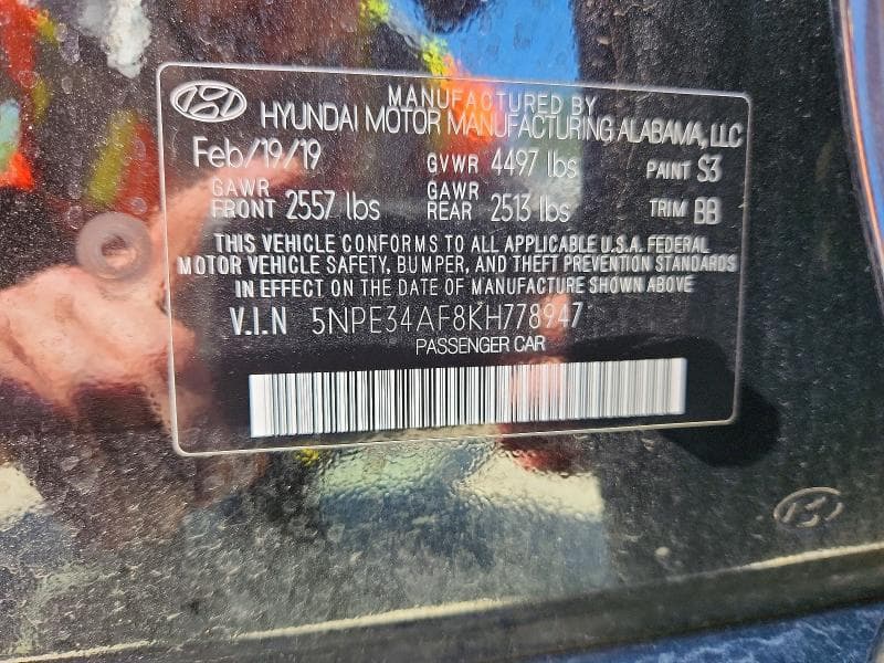 2019 HYUNDAI SONATA LIMITED 12