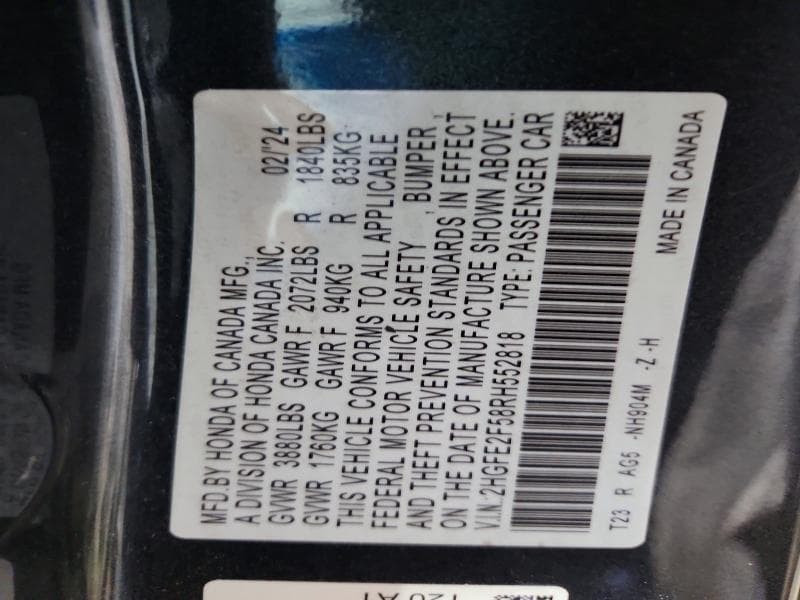 2024 HONDA CIVIC SPORT SPORT 12