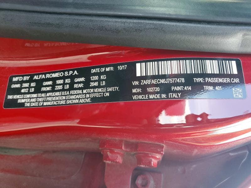 2018 ALFA ROMEO GIULIA TI 13