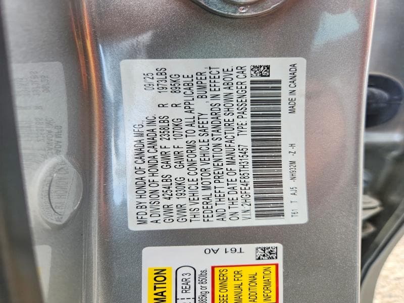 2026 HONDA CIVIC SPORT 12
