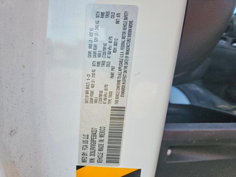 2023 RAM PROMASTER 2500 2500 STANDARD 2500 STANDARD 12