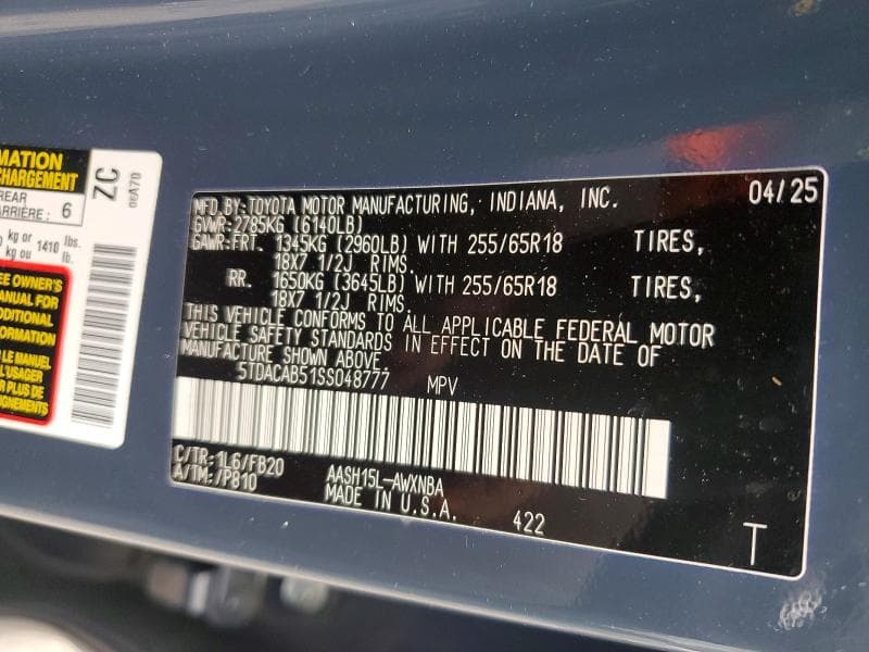 2025 TOYOTA GRAND HIGHLANDER HYBRID LE 13