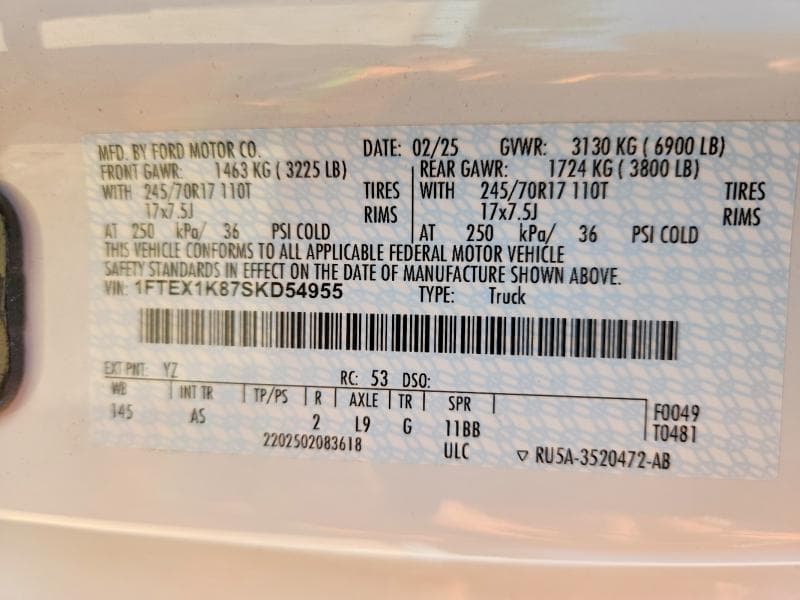 2025 FORD F150 XL XL 13