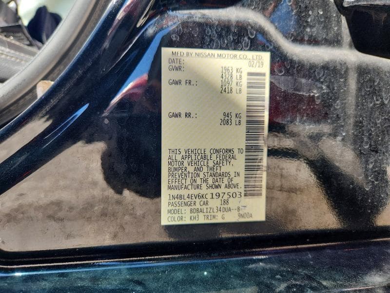 2019 NISSAN ALTIMA SL 12