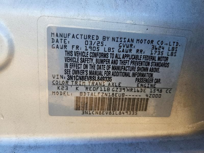 2025 NISSAN VERSA SV 13