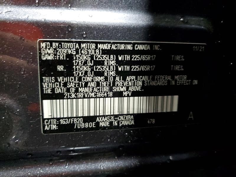 2021 TOYOTA RAV4 LE 13
