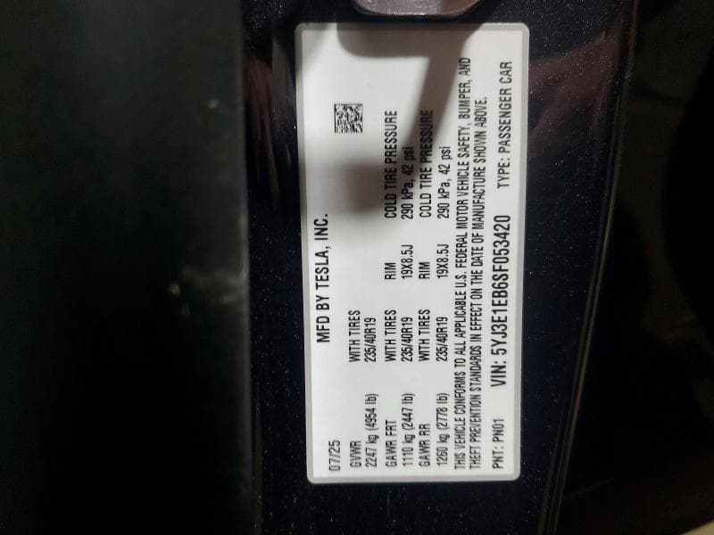 2025 TESLA MODEL 3 12