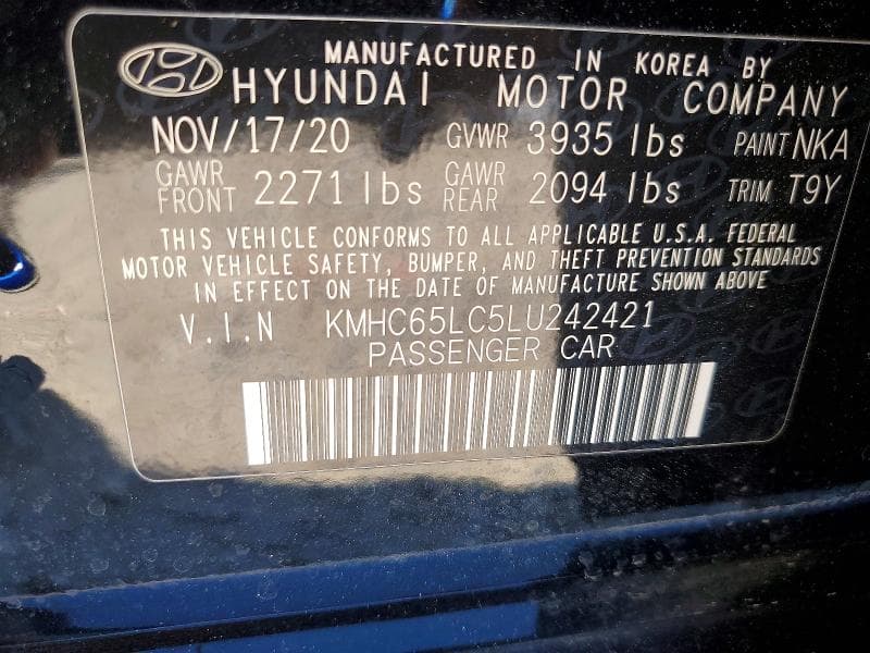 2020 HYUNDAI IONIQ HYBRID BLUE 12
