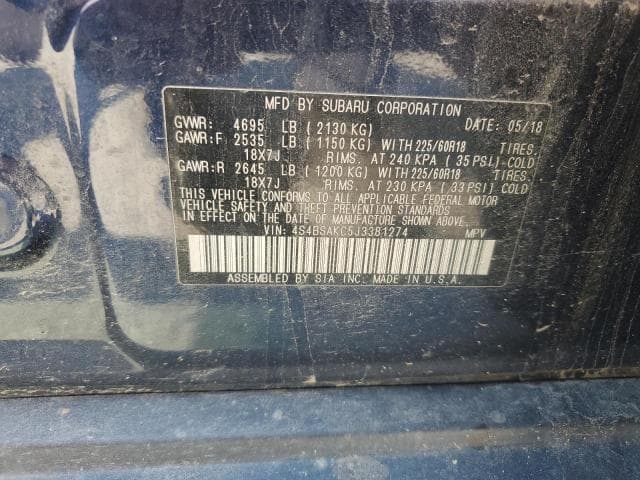 2018 SUBARU OUTBACK 2.5I LIMITED 2.5I LIMITED 14