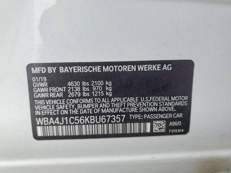 2019 BMW 430I GRAN COUPE 12