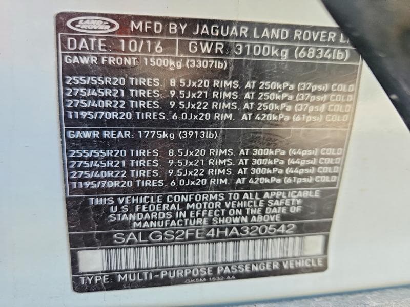2017 LAND ROVER RANGE ROVER SUPERCHARGED SUPERCHARGED 13