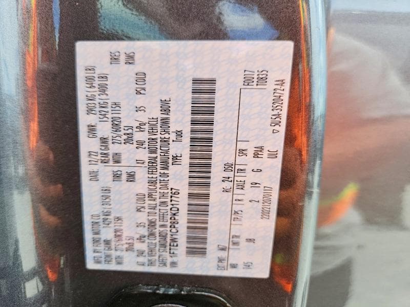 2023 FORD F150 SUPERCREW SUPERCREW 12