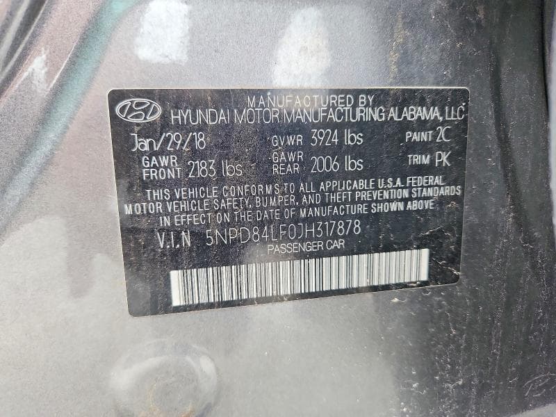 2018 HYUNDAI ELANTRA SEL SEL 12