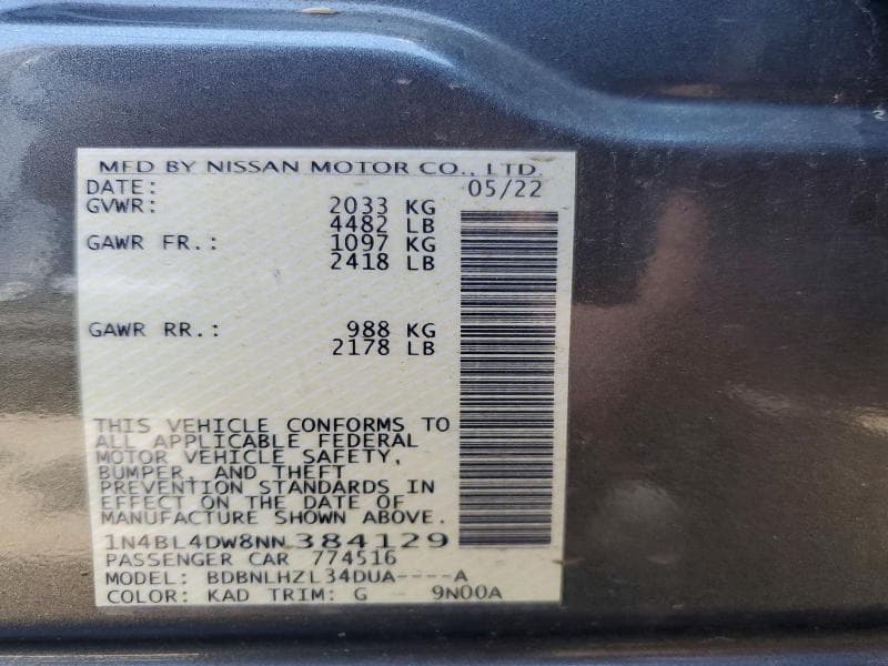2022 NISSAN ALTIMA SV 13