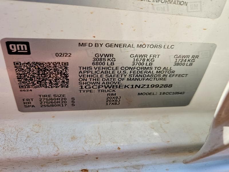 2022 CHEVROLET SILVERADO LTD C1500 CUSTOM C1500 CUSTOM 12
