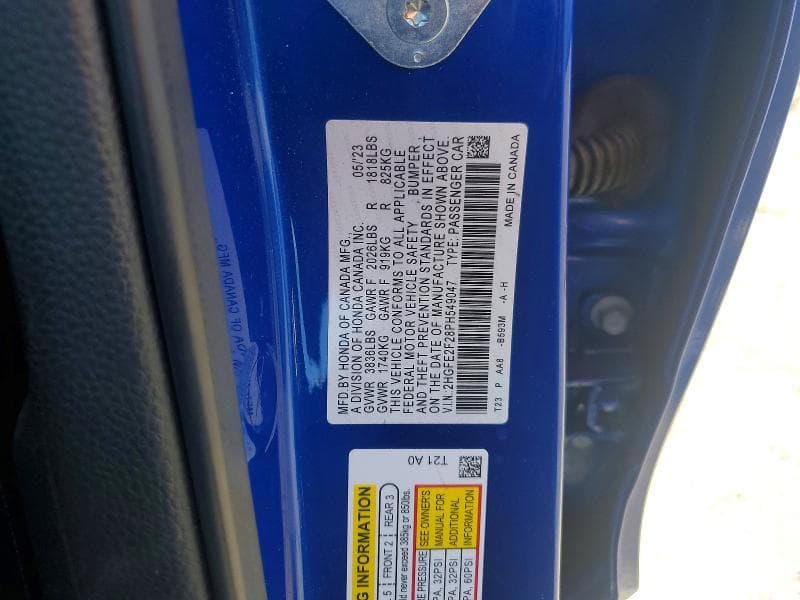 2023 HONDA CIVIC LX 12