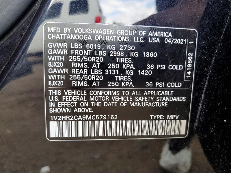 2021 VOLKSWAGEN ATLAS SE 13
