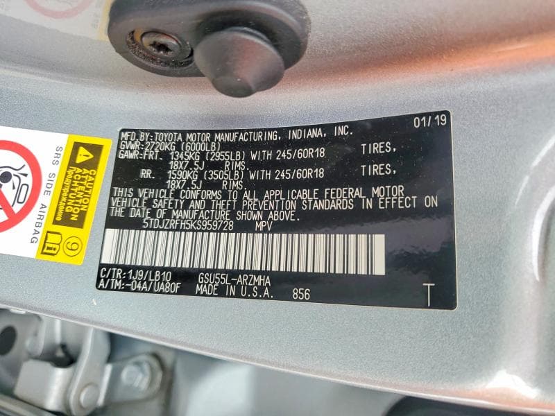 2019 TOYOTA HIGHLANDER XLE XLE 13