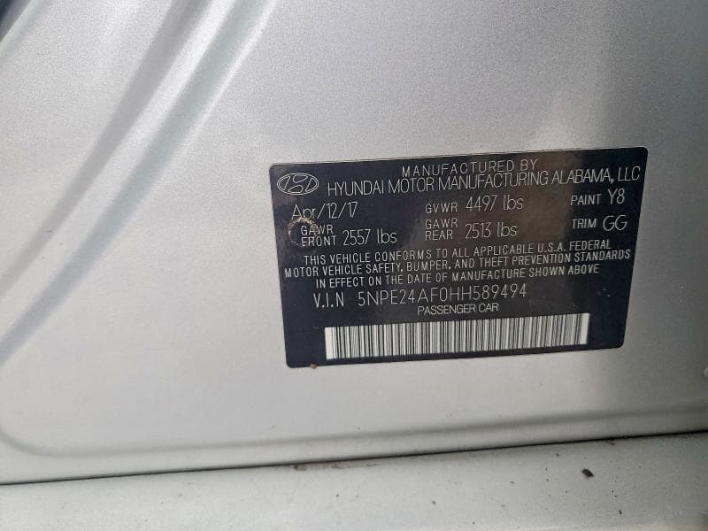 2017 HYUNDAI SONATA SE 12