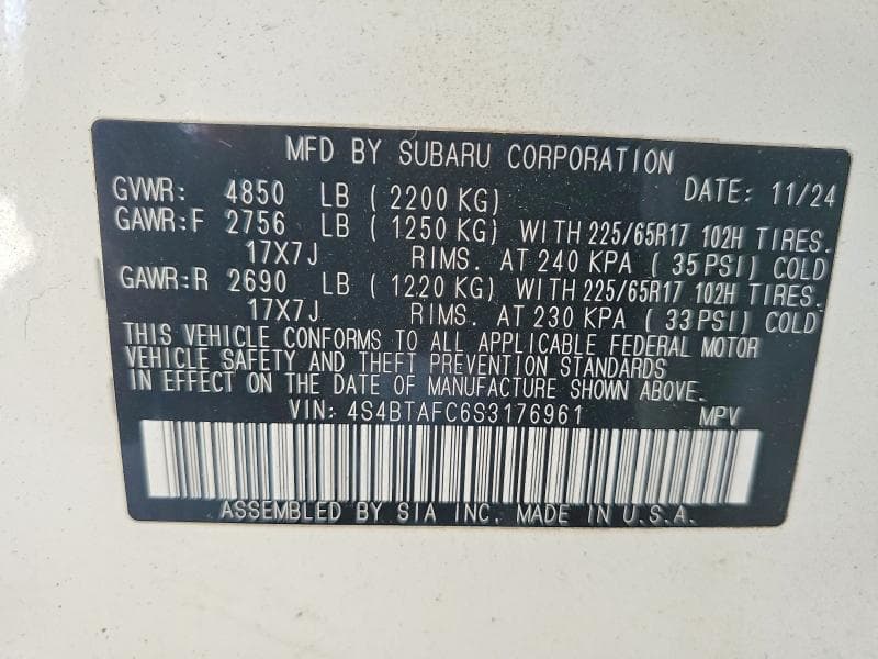 2025 SUBARU OUTBACK PREMIUM 12