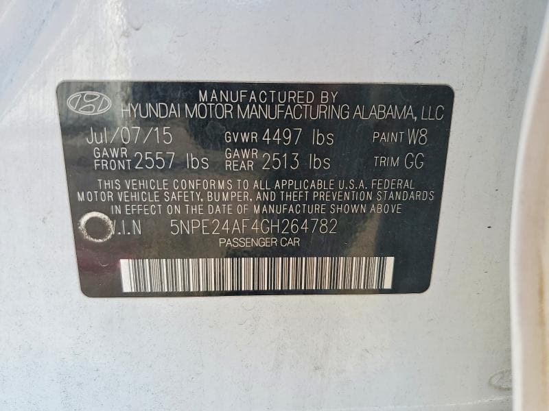 2016 HYUNDAI SONATA SE 12