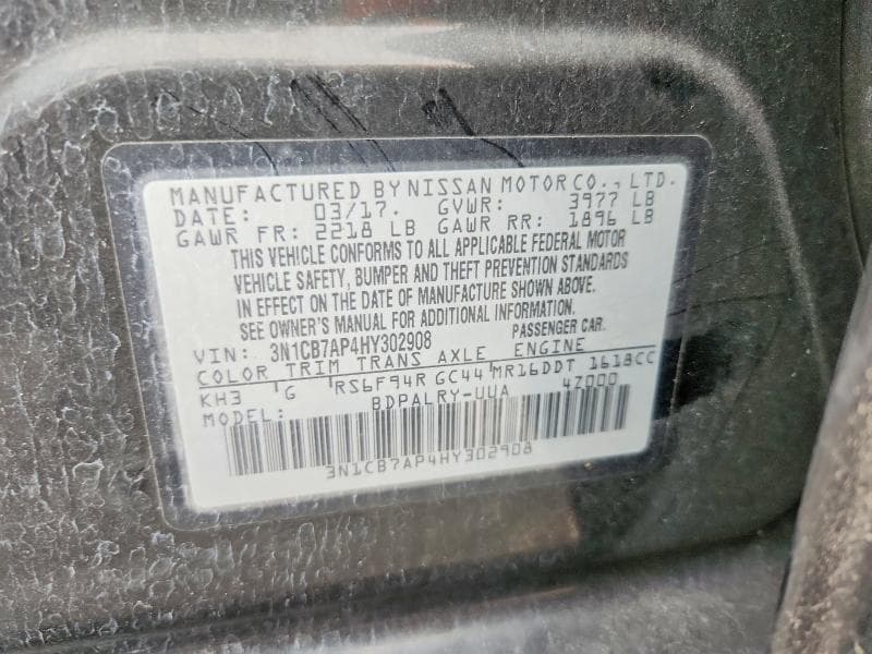 2017 NISSAN SENTRA SR TURBO SR TURBO 12