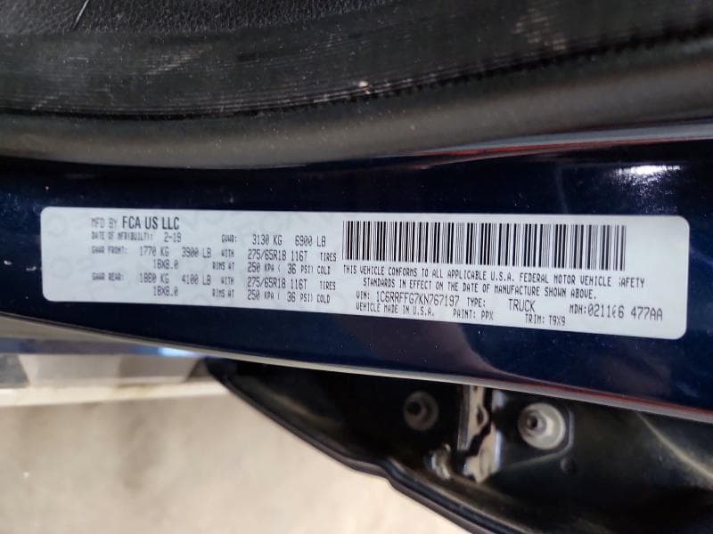 2019 RAM 1500 BIG HORN BIG HORN 12