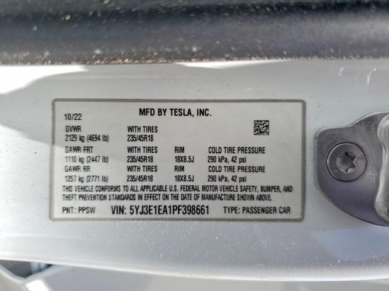 2023 TESLA MODEL 3 12