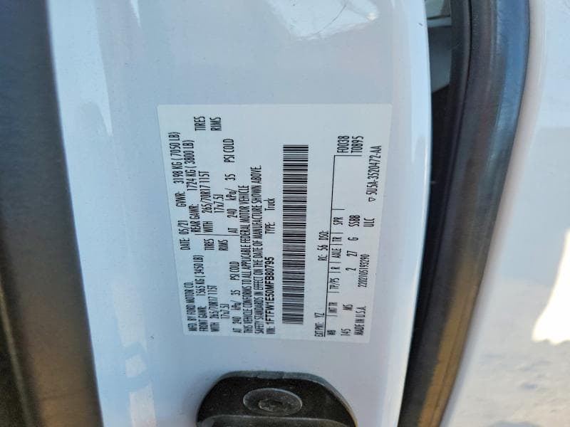 2021 FORD F150 SUPERCREW SUPERCREW 12