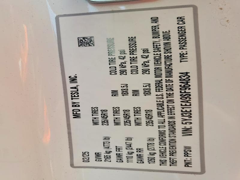 2025 TESLA MODEL 3 12