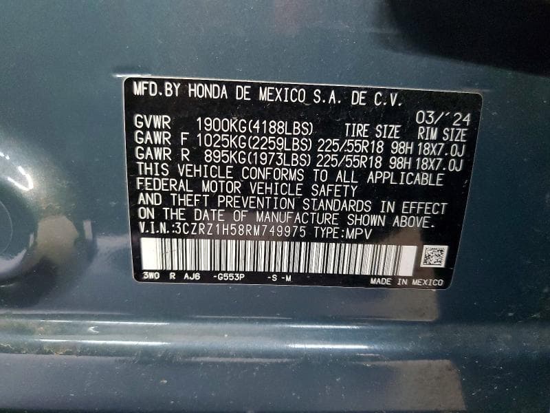 2024 HONDA HR-V SPORT SPORT 14